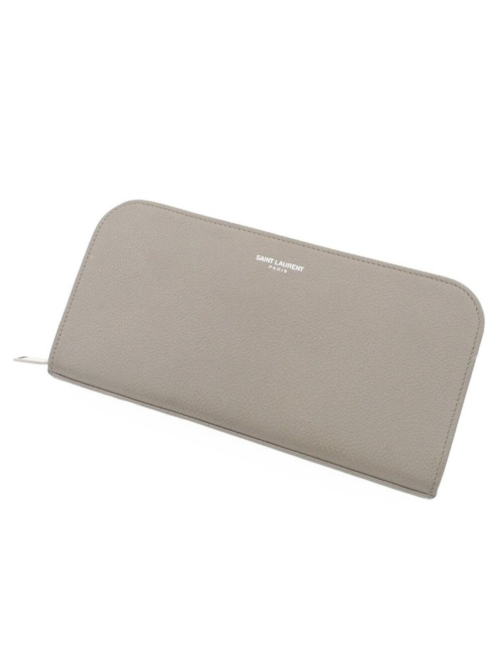 Saint Laurent Classic Full Zip Wallet Greige Leather Zip Around